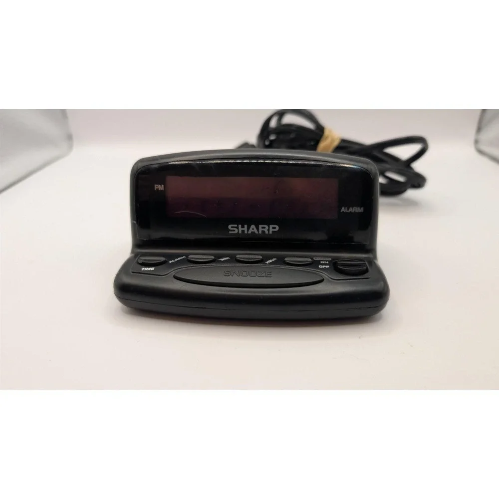 Sharp SPC026 Digital Alarm Clock Red LED Snooze Y2K Early 2000s Tested Working